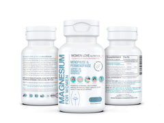 WOMEN LOVE NUTRITION Magnesium on nightstand, ready for a smooth routine.