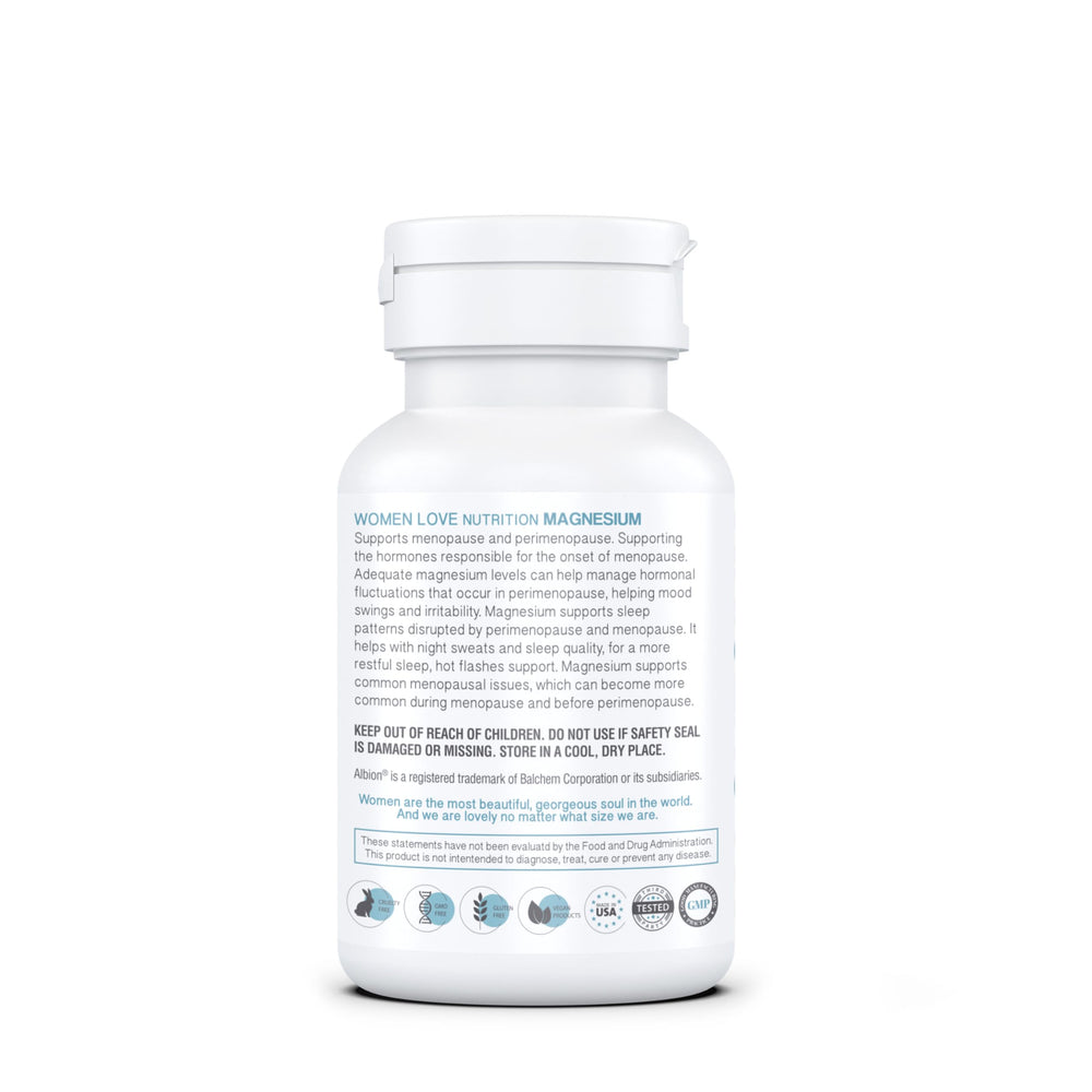 WOMEN LOVE NUTRITION Magnesium sleep scene, promoting calm at bedtime.