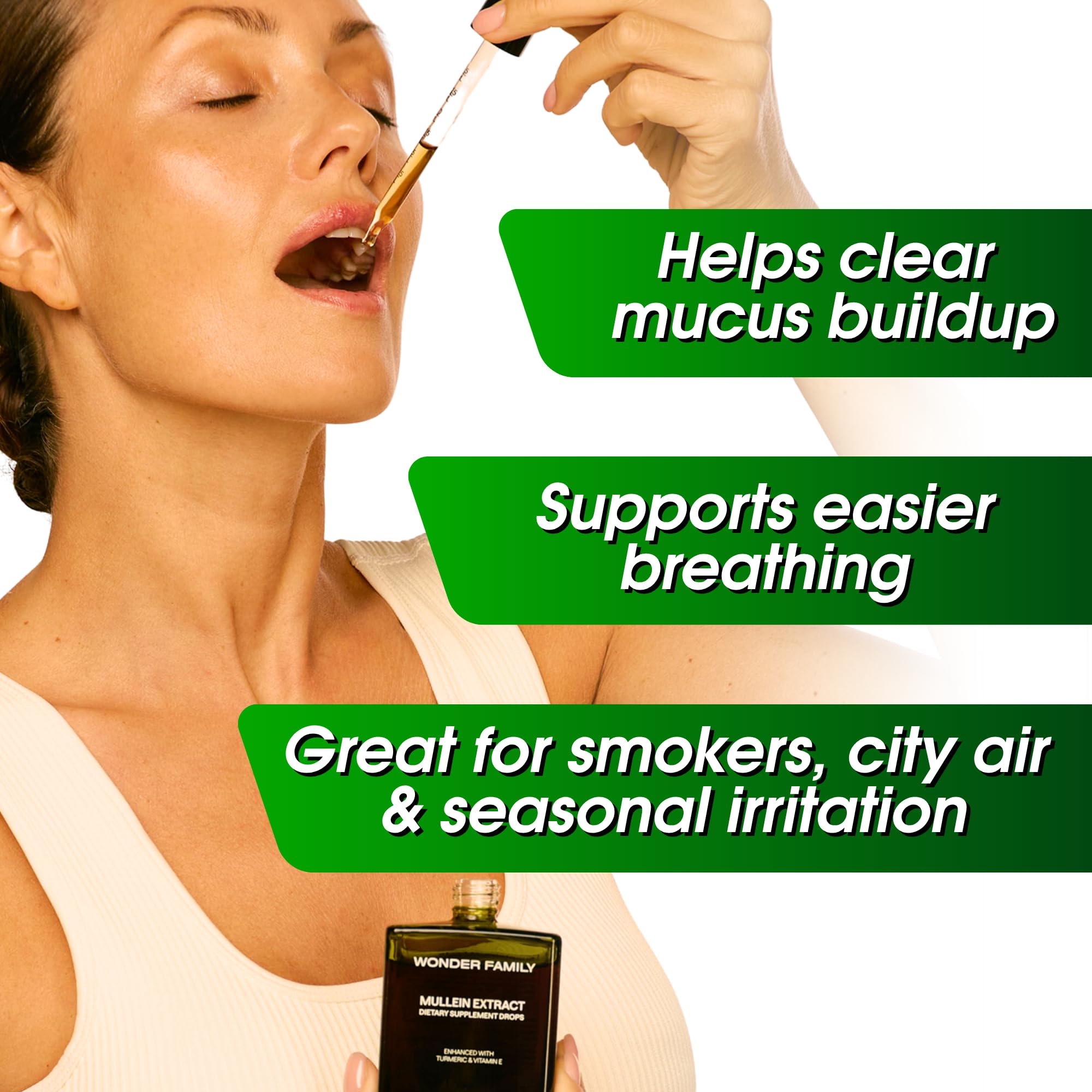 Wonder Family Mullein Drops liquid drops showing concentrated mullein benefits