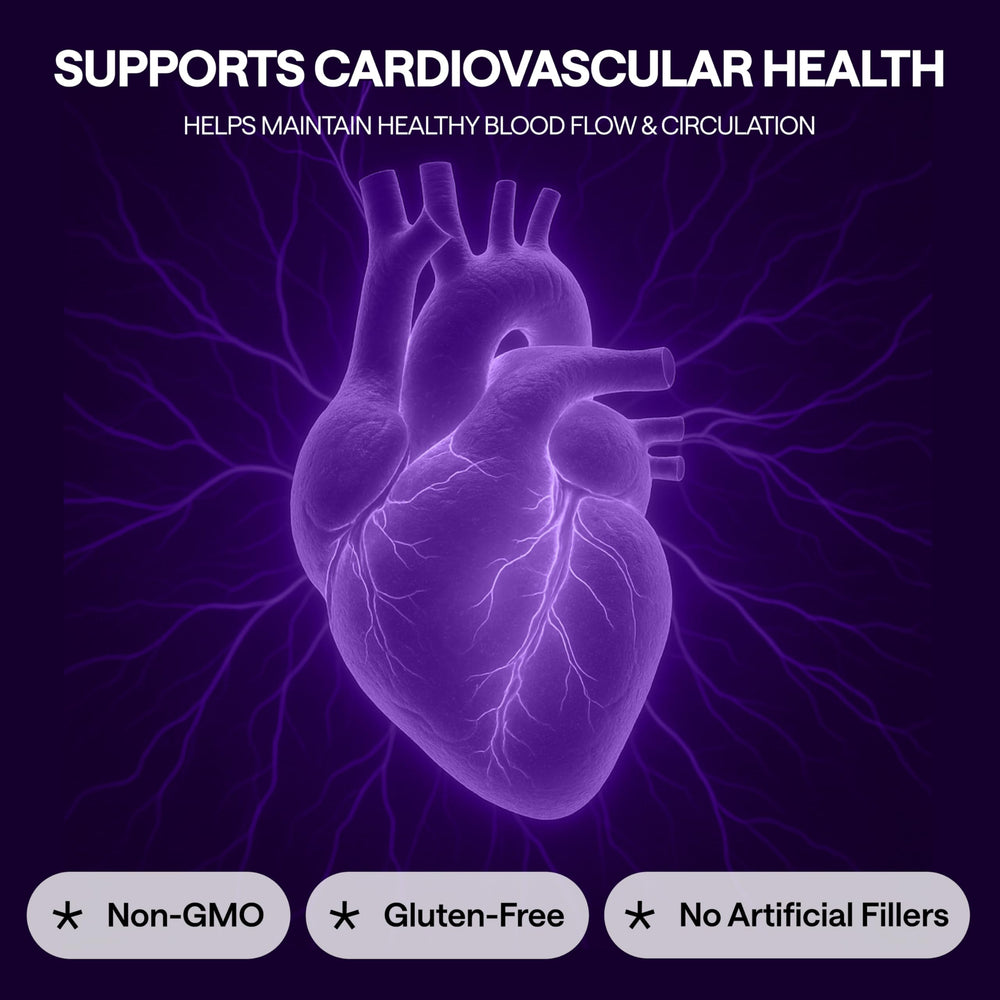 Wonder Family Resveratrol healthy heart graphic suggests circulatory support.