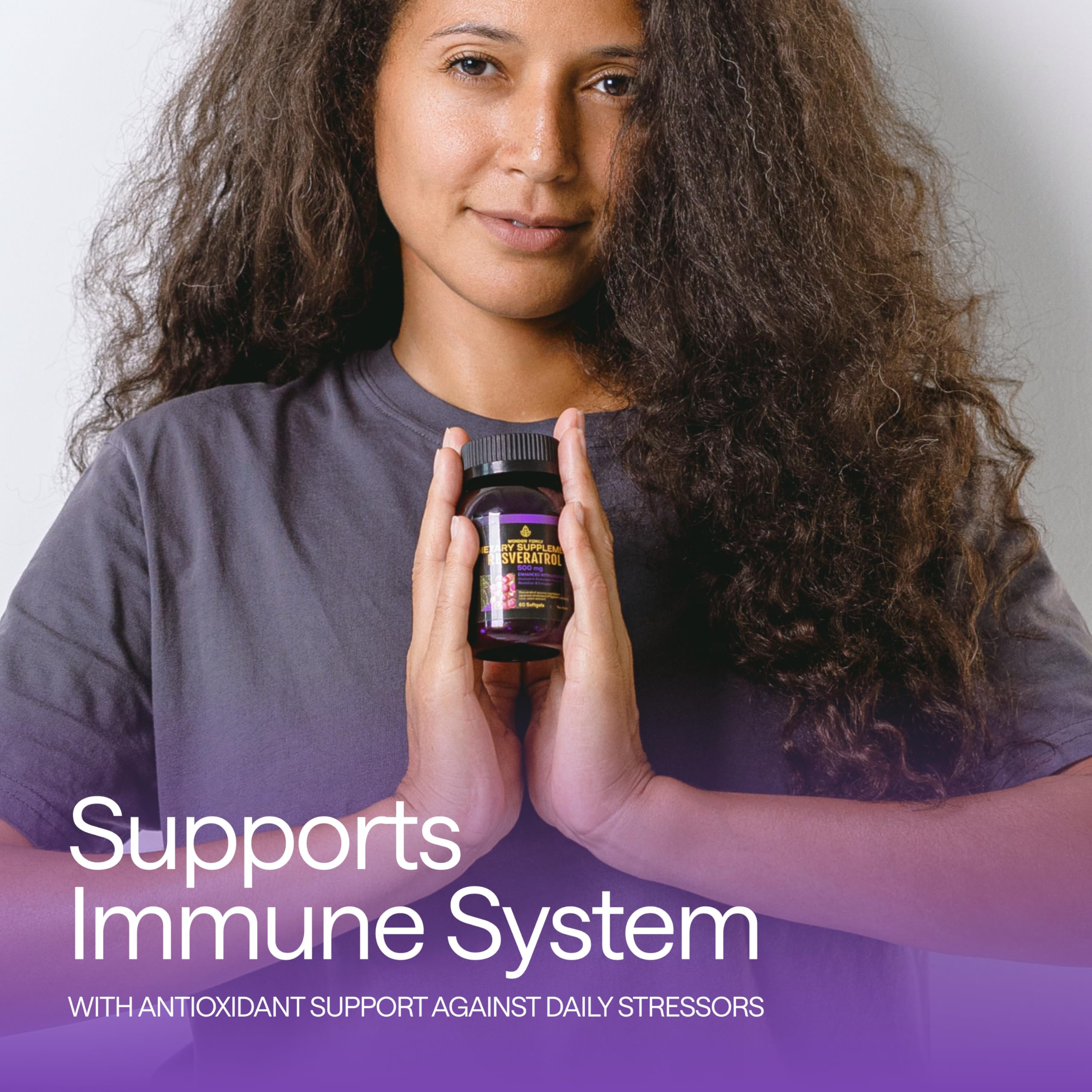Wonder Family Resveratrol immune-support scene highlights resilience against oxidative stress.