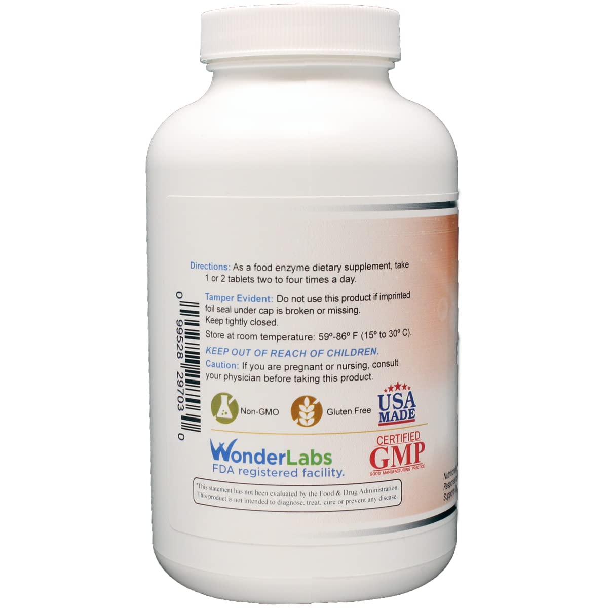 Wonder Laboratories proteolytic enzymes bottle illustrating digestion support