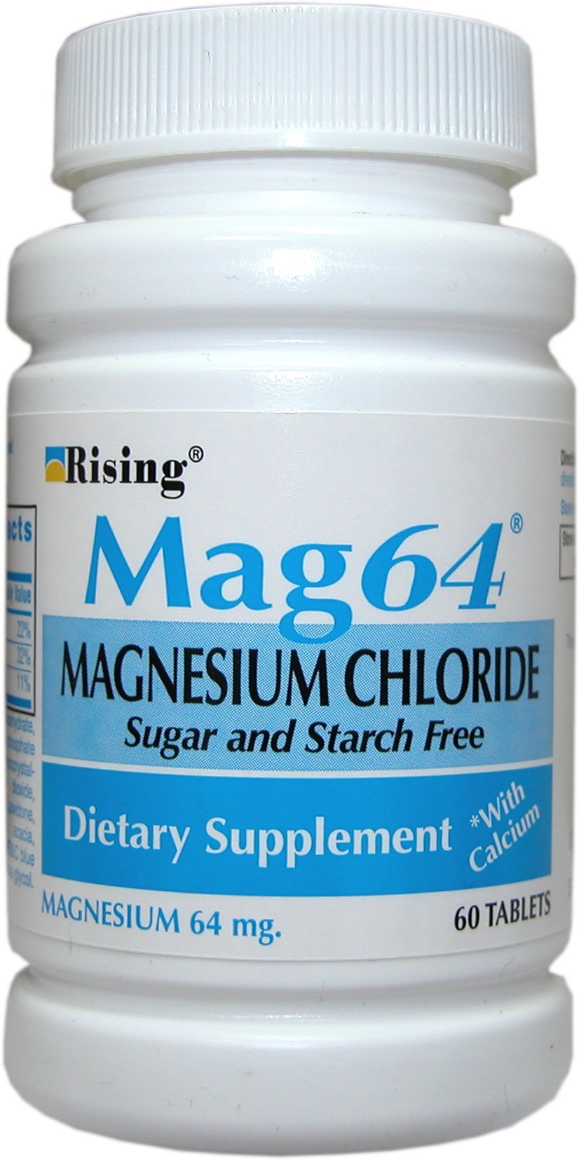 Wonder Laboratories Rising Mag64 magnesium chloride tablets bottle close-up for daily mineral support