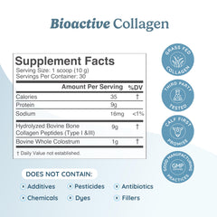 WonderCow collagen peptides powder with scoop ready to mix into smoothies