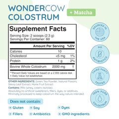 WonderCow colostrum powder scoop measuring for precise daily servings.