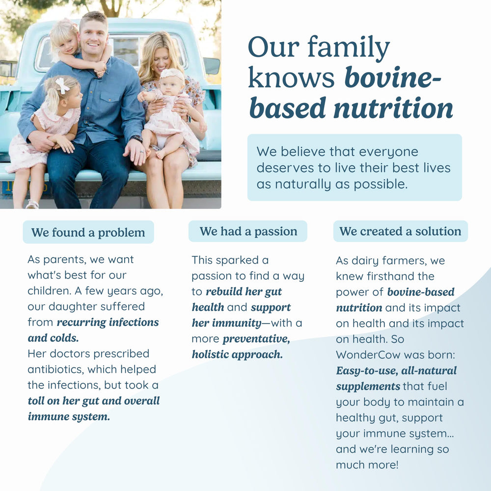 WonderCow USA-sourced colostrum and collagen, sustainable and ethical farming