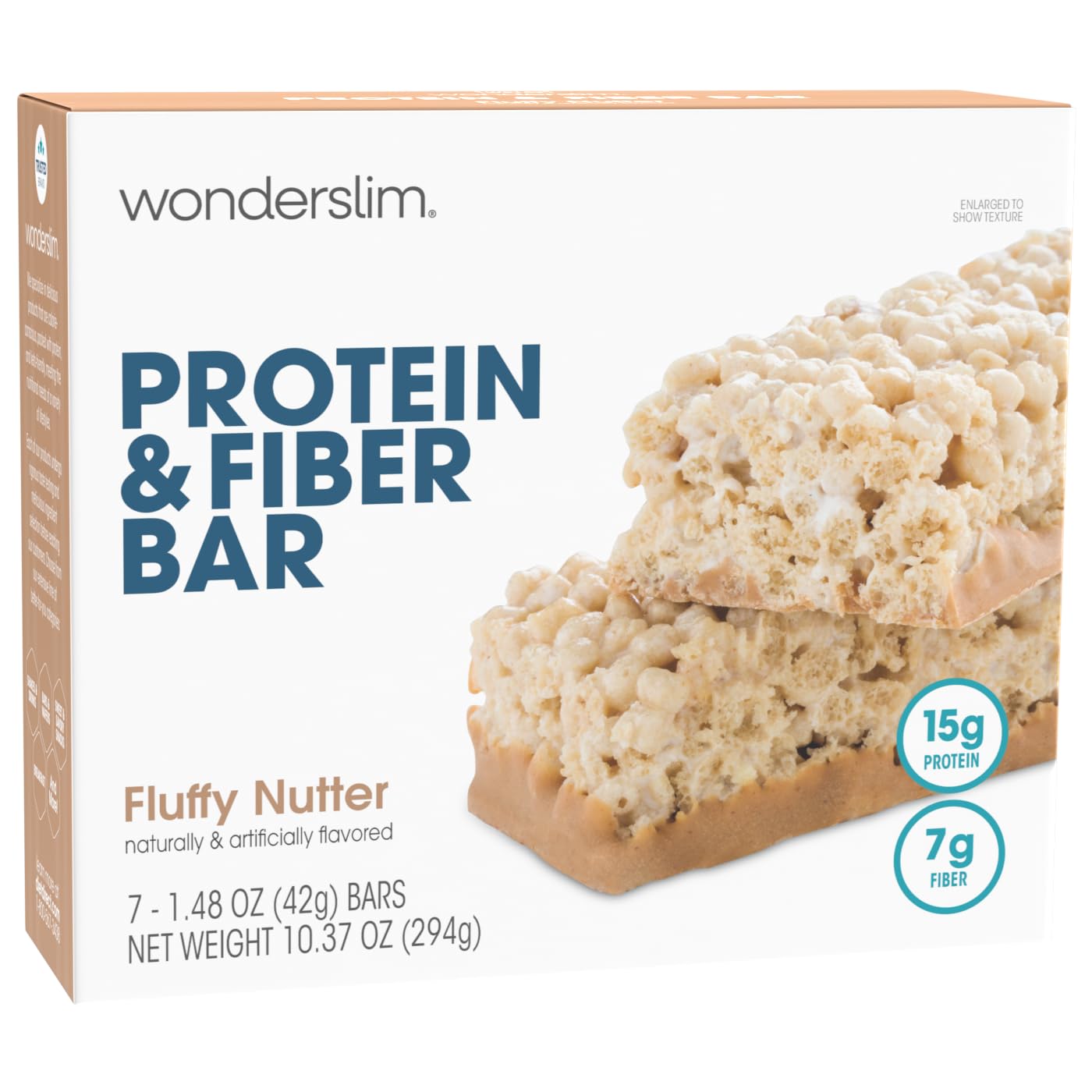 WonderSlim Fluffy Nutter bar front view showing protein power for on-the-go energy