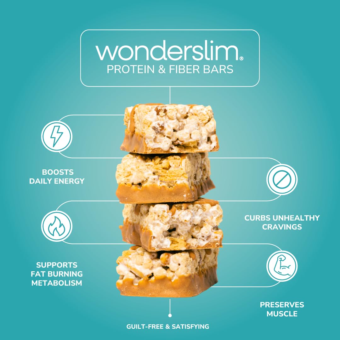 WonderSlim protein bar 15g close-up emphasizes protein-rich energy support.