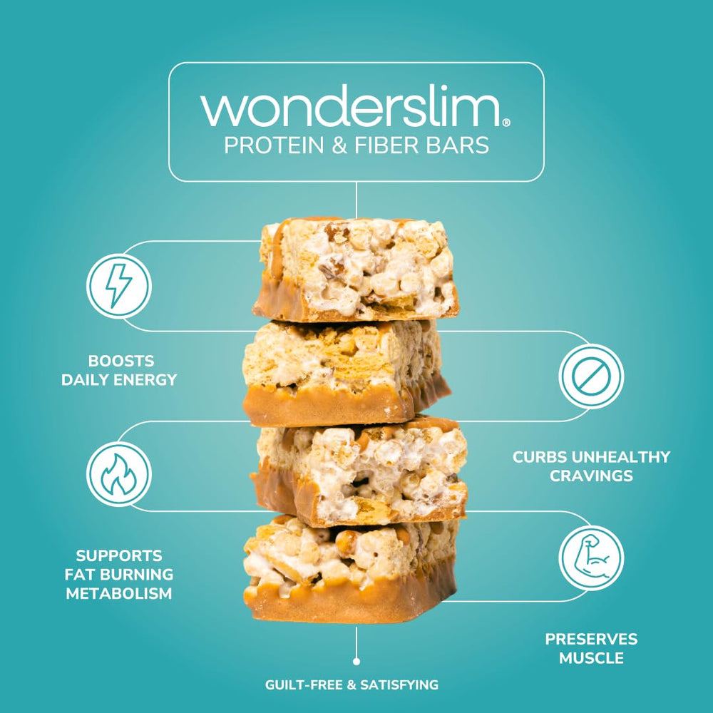 WonderSlim protein bar 15g close-up emphasizes protein-rich energy support.