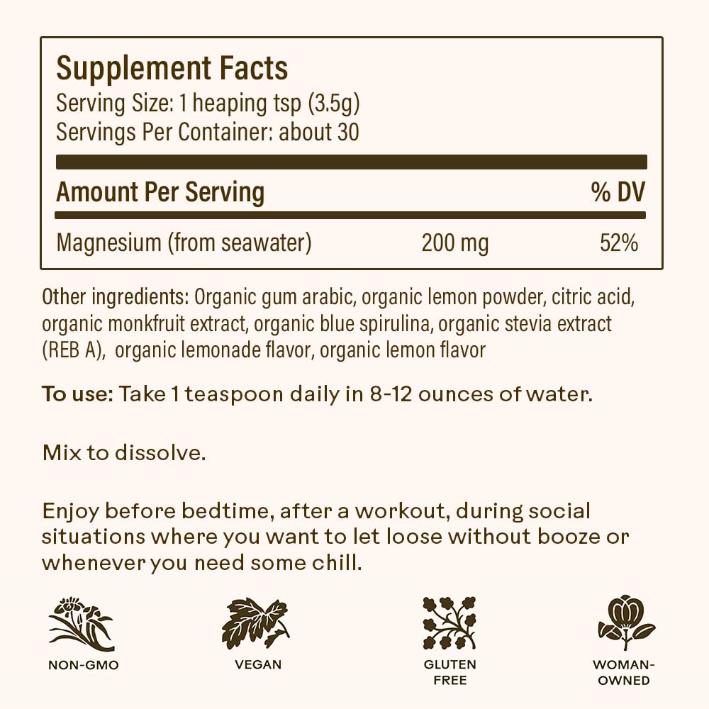 Magic Magnesium blue spirulina color adds visual appeal to the lemonade mix