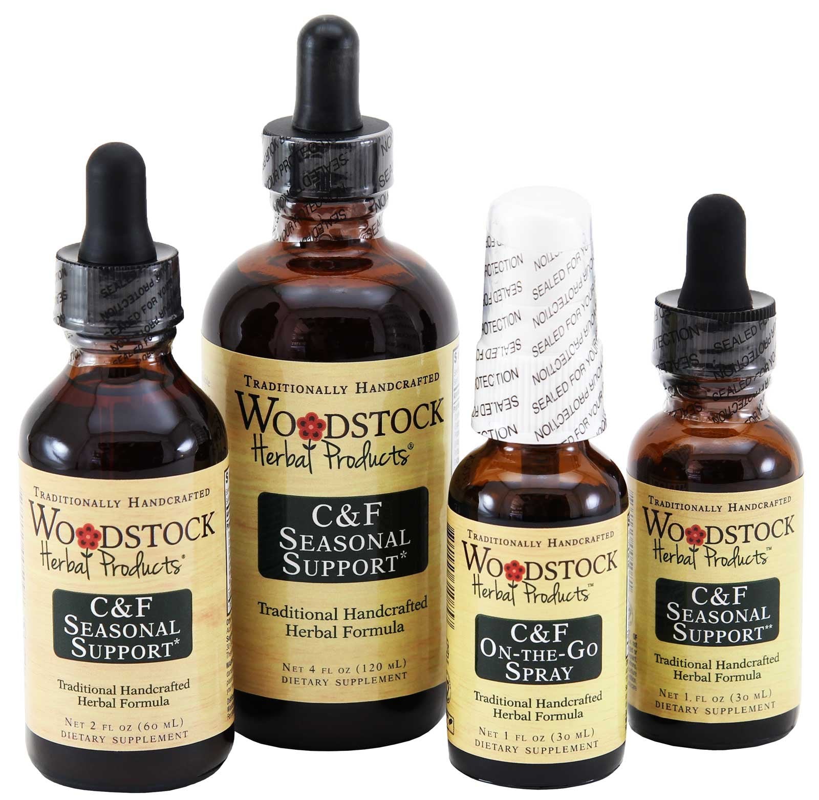 Woodstock C&F Seasonal Support drops ready for easy dosing during seasonal changes.
