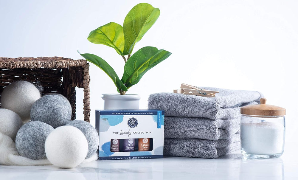 Woolzies Laundry Collection Gift Set image ready for gifting and aroma variety