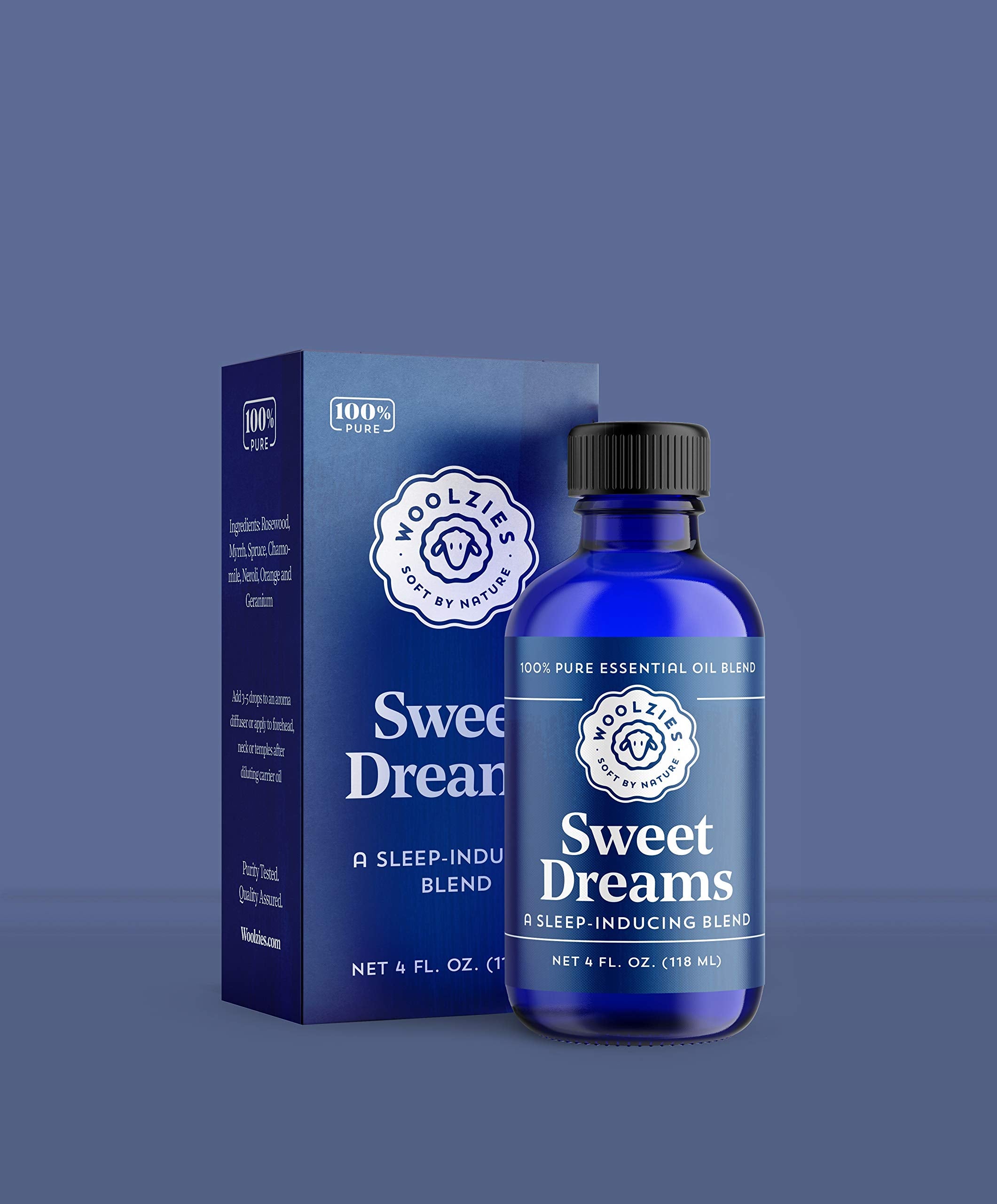 Woolzies Sweet Dreams diffuser setup—promotes relaxation at night.
