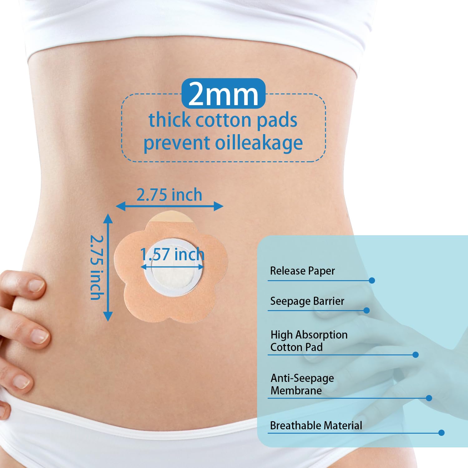Woowruier disposable 2.8-inch wrap for quick, mess-free castor oil application.