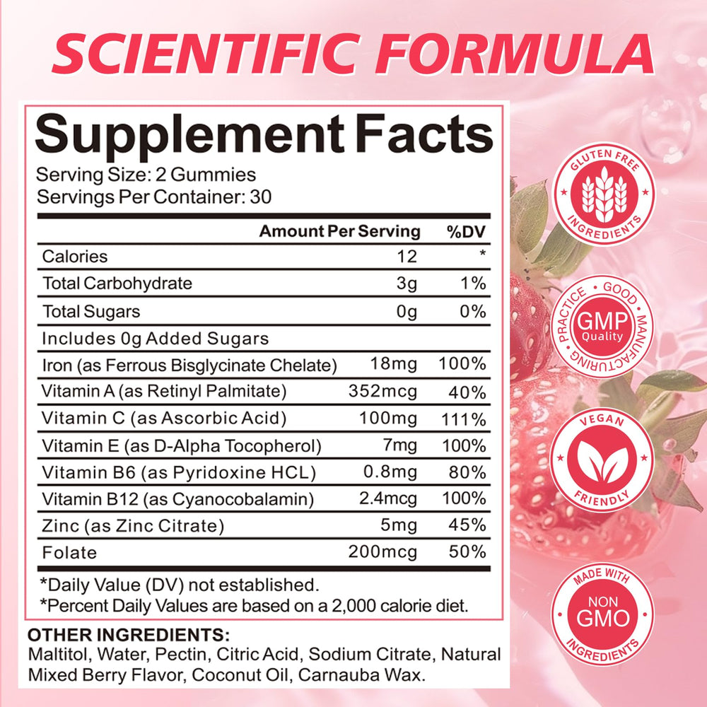 Wordln Iron Gummies sugar-free formula signals a clean ingredient profile.