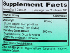 World Organic Chlorophyll capsules beside fresh greens, supporting a daily greens ritual.