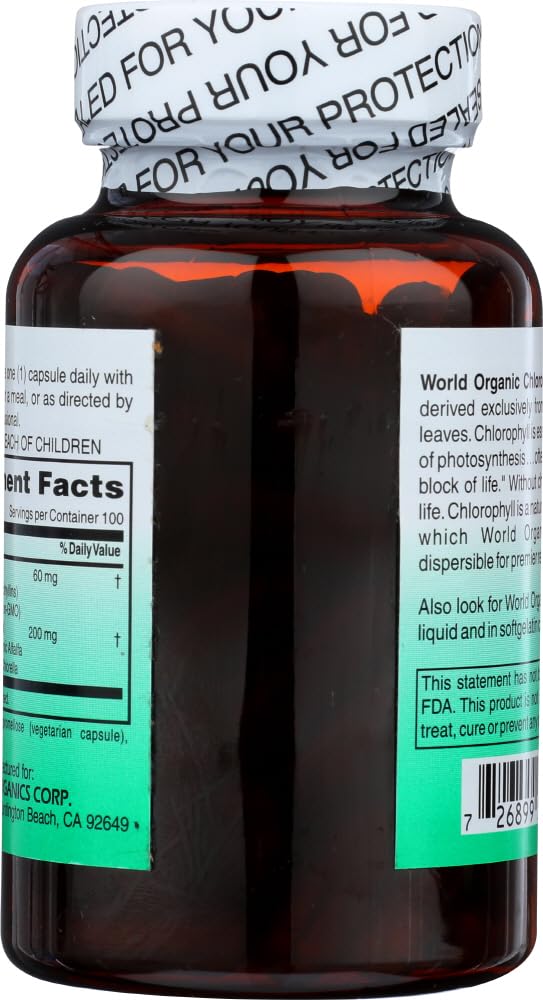 World Organic Chlorophyll 60MG being poured into water for convenient mixing