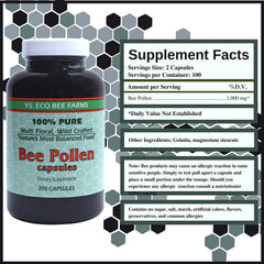 Worldwide Nutrition organic bee pollen capsules close-up emphasizing organic ingredients and protein support