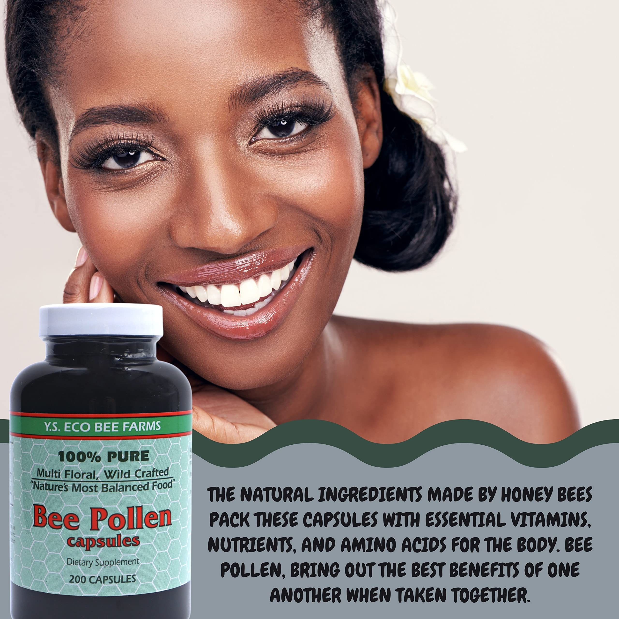 Worldwide Nutrition vegetarian-friendly bee pollen capsules on bottle label