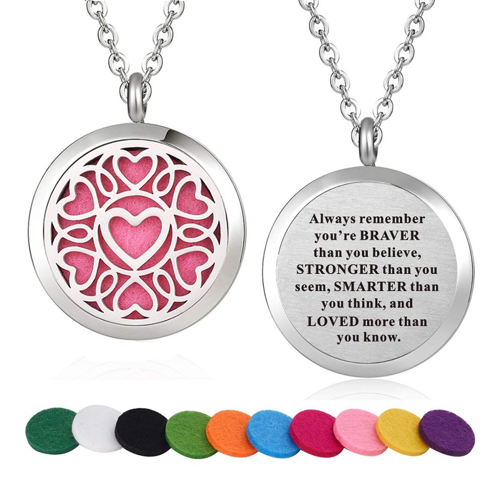 WPFdesign diffuser necklace pendant closeup, 30mm locket for portable aromatherapy on the go