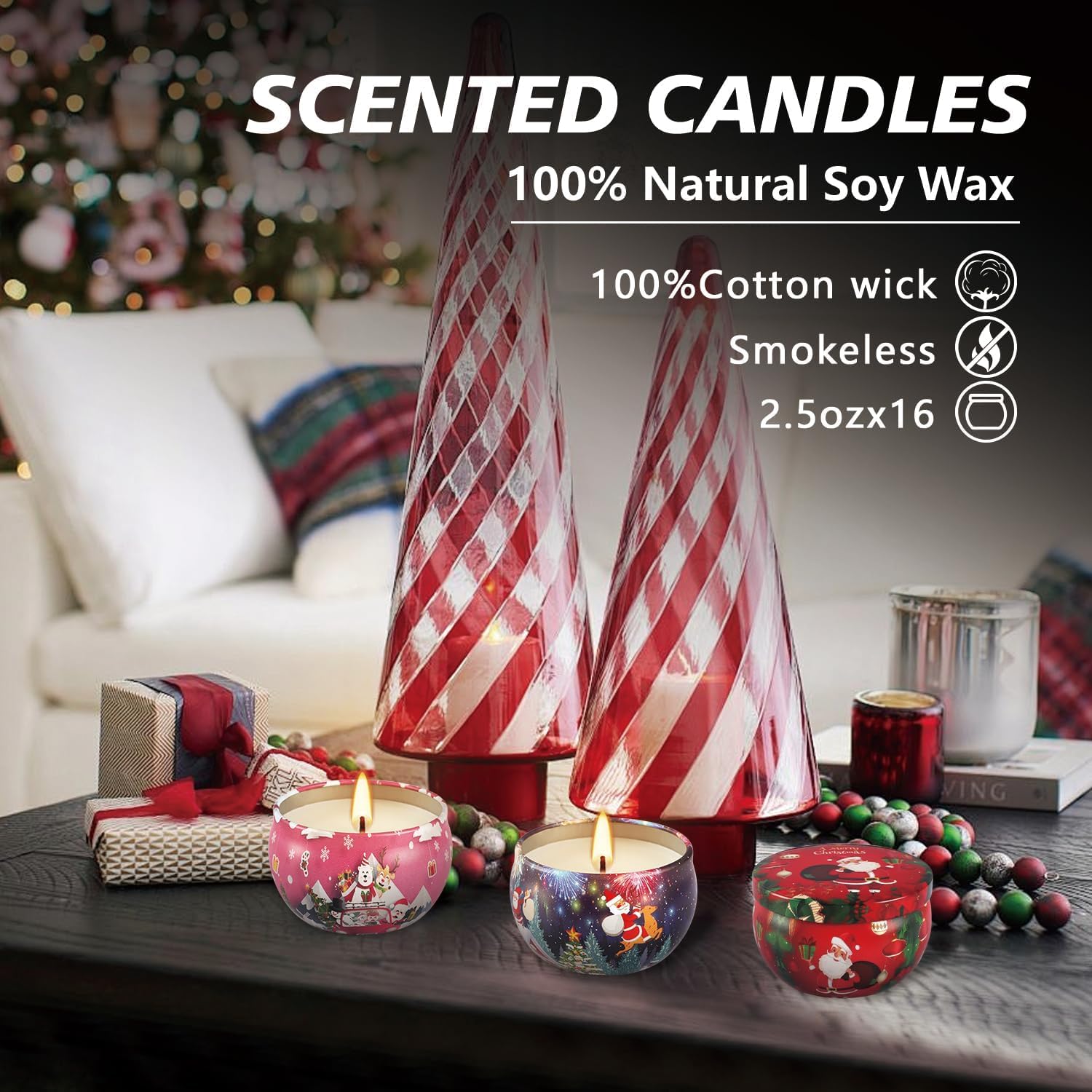 WPONSZU natural fiber wick candle delivering steady fragrance.