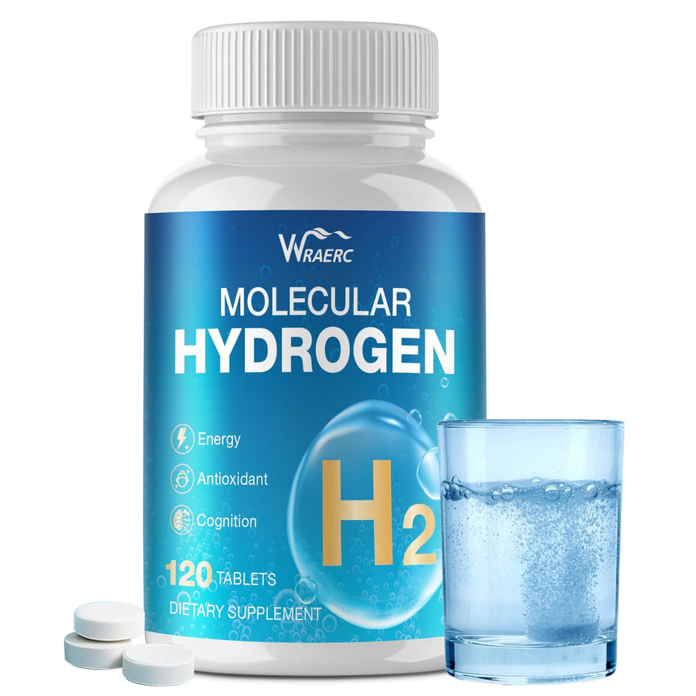 WRAERC hydrogen tablets dissolving in a glass for refreshing hydration