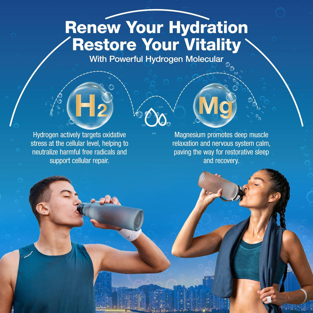 WRAERC hydrogen tablets being added to water to activate the infusion
