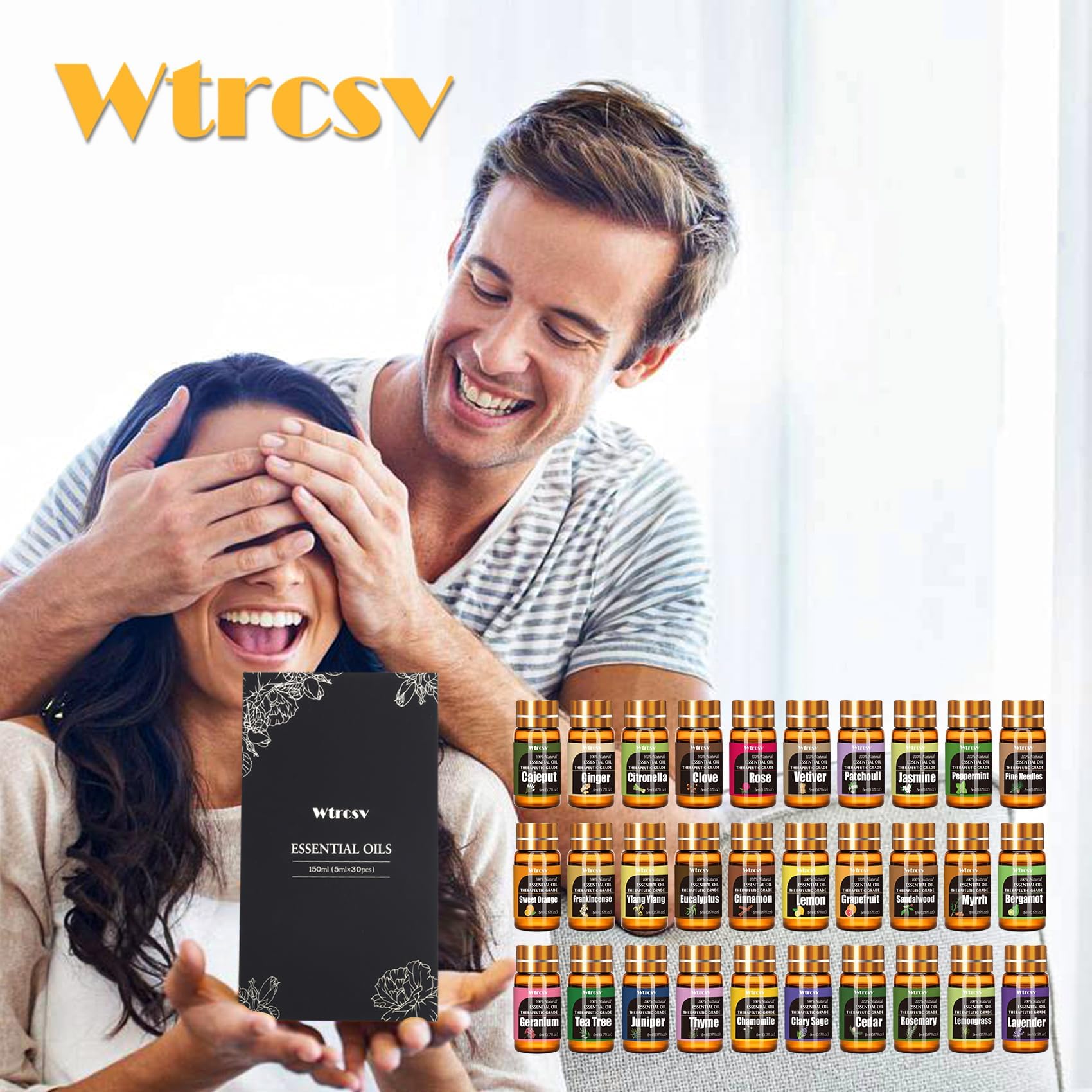 Wtrcsv essential oils support skincare or haircare routines.