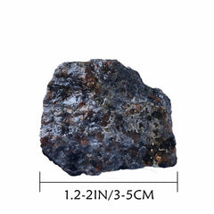 Two raw flame stone crystals, 3.5–5.5 cm, in black velvet gift pouch.