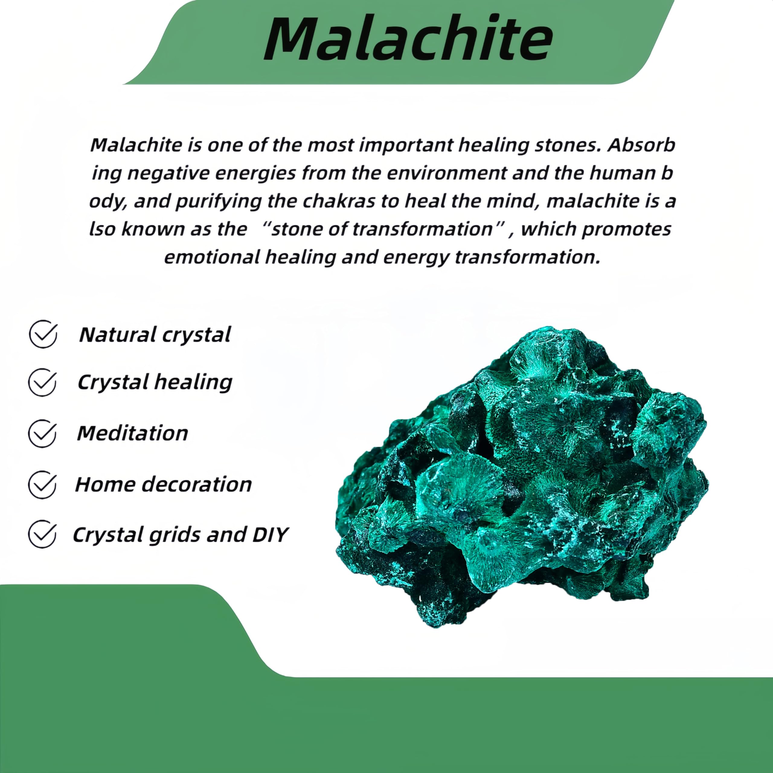WUYOUSHI malachite raw stone 2 for home decor and collection