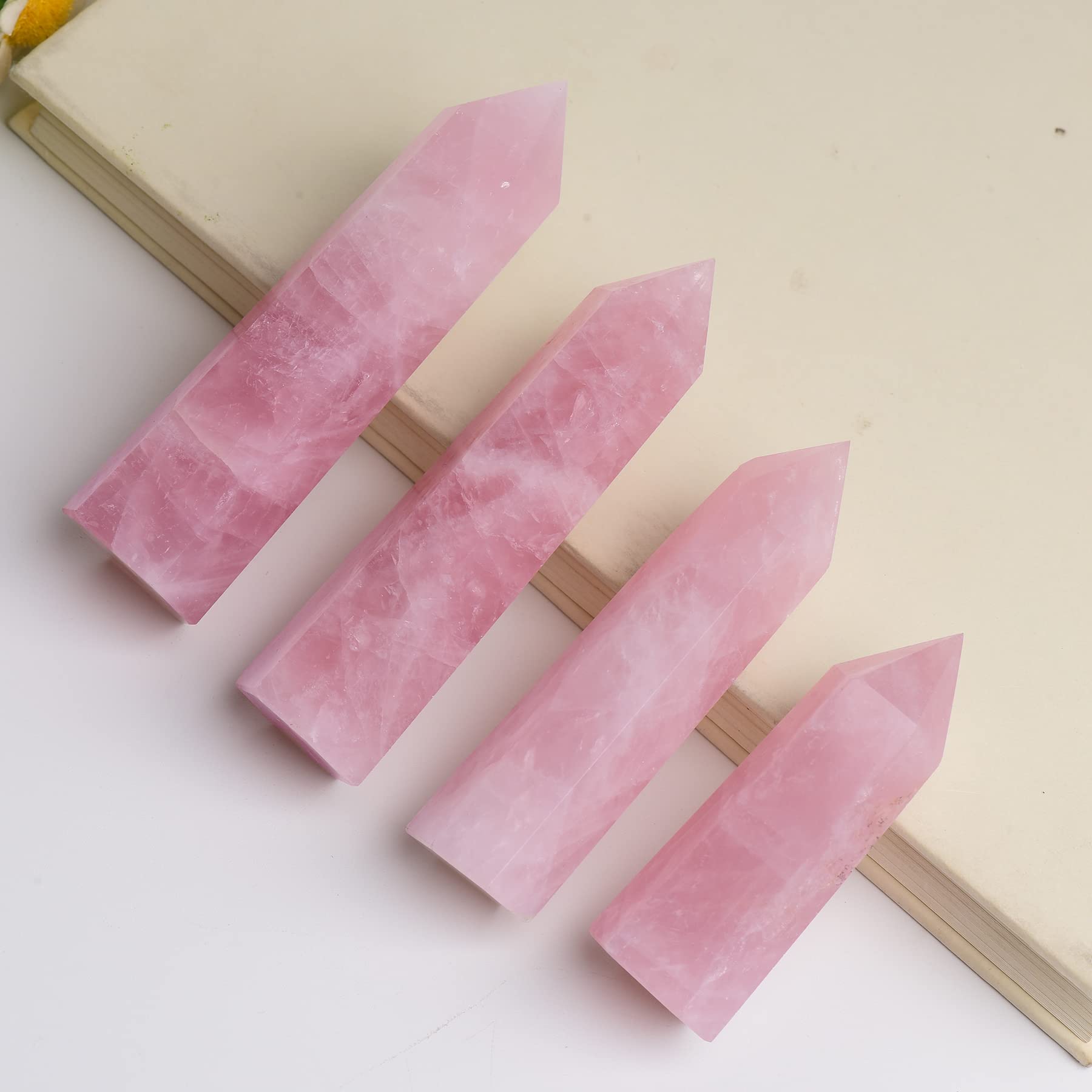 WUYOUSHI Rose Quartz Tower energy concentration aids crystal healing rituals