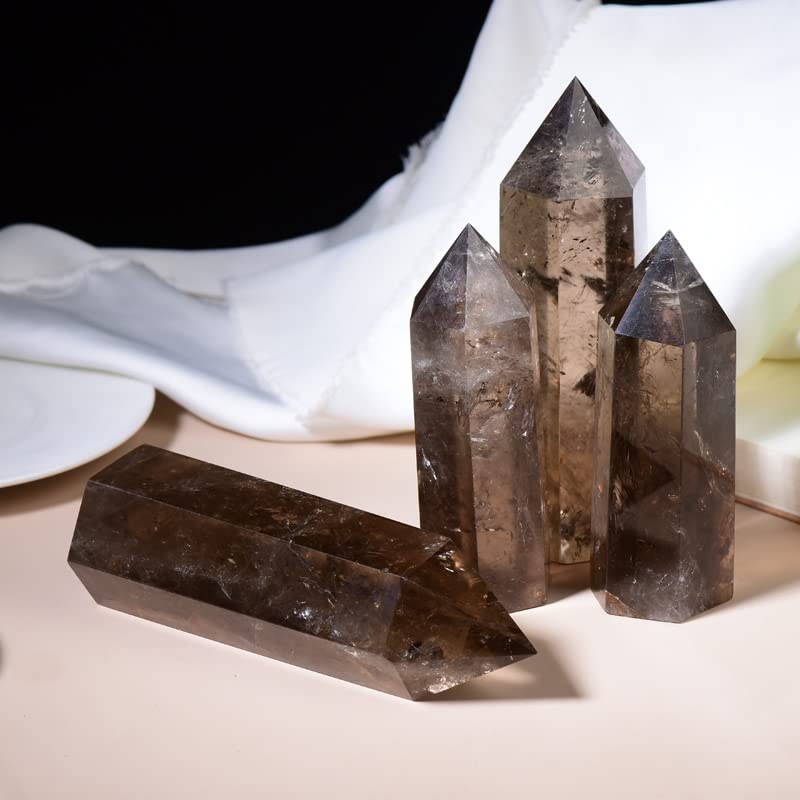 WUYOUSHI smoky quartz 6-faceted point underscores chakra alignment potential