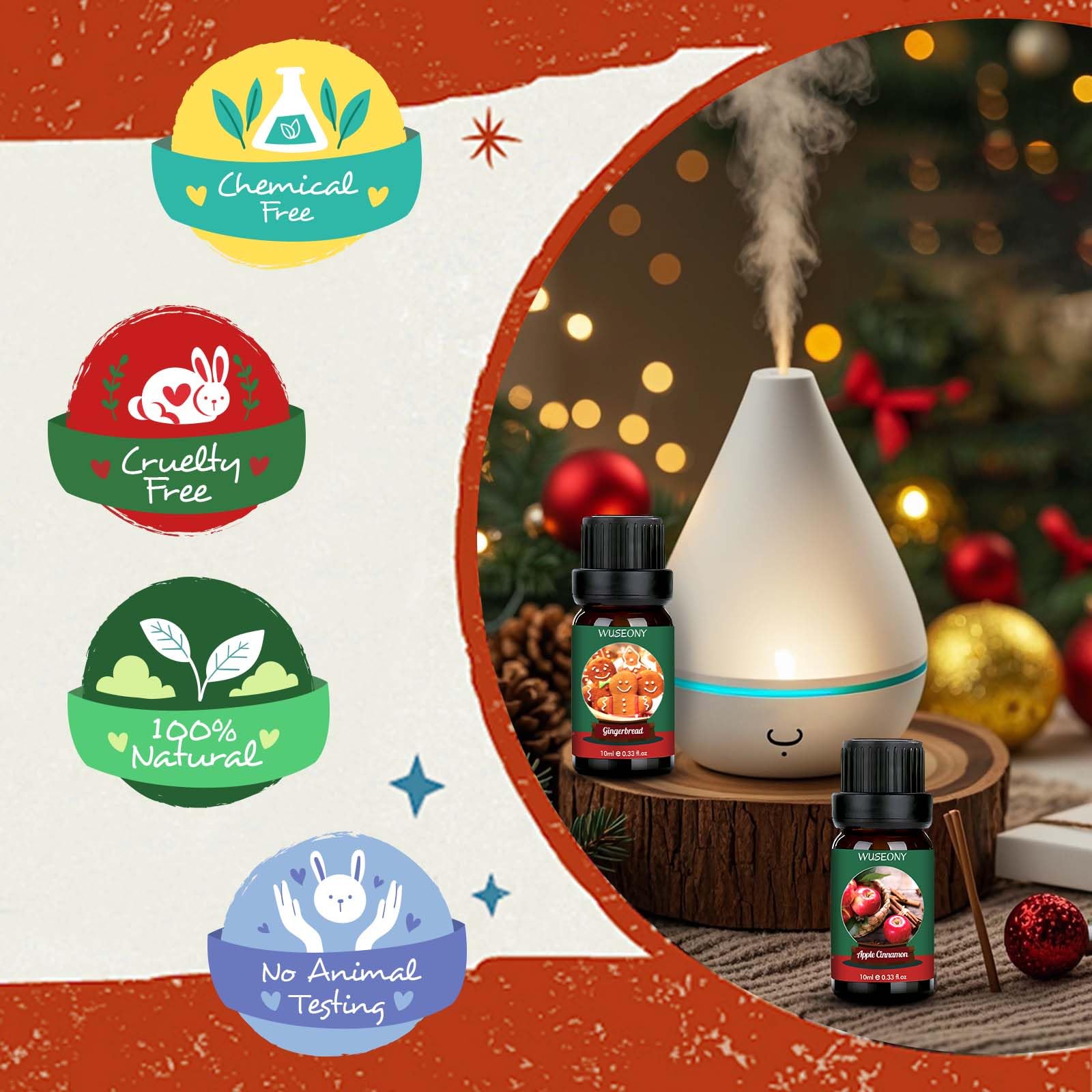 WUSEONY Sugar Cookie diffuser oil brings buttery vanilla sweetness to any room.