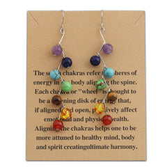 WUSUANED 7 chakras earrings with seven crystal stones for balanced energy and everyday style.