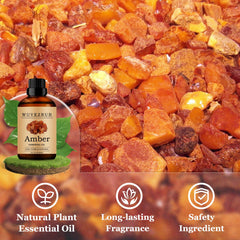 Wuvezrub diffuser with amber oil drops creating a warm, inviting mood.
