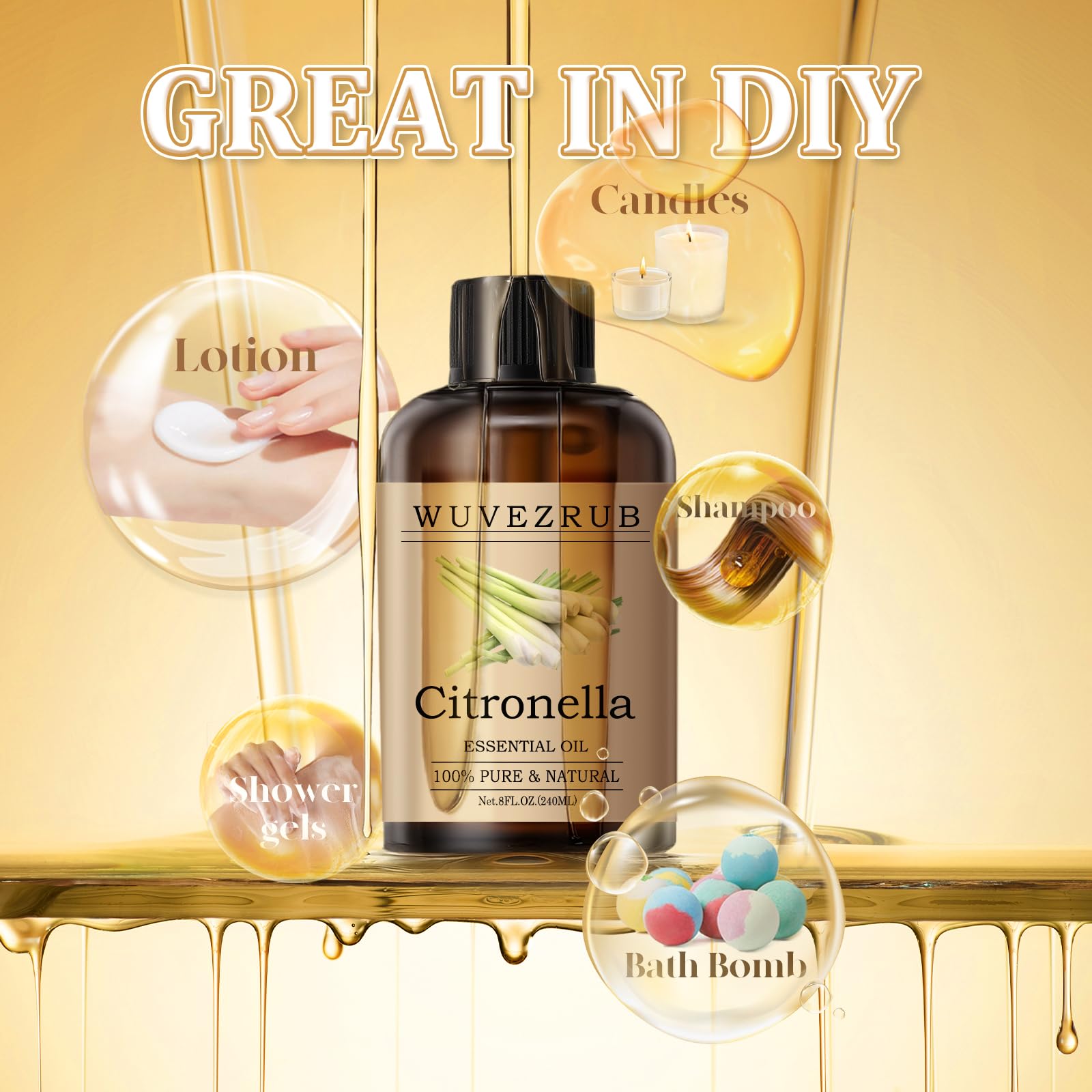 Wuvezrub Citronella oil must be diluted for skin or hair care.