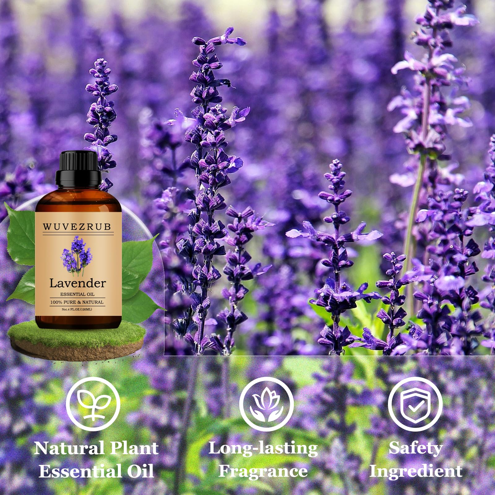 Close-up of Wuvezrub dropper releasing lavender oil for precise aromatherapy.