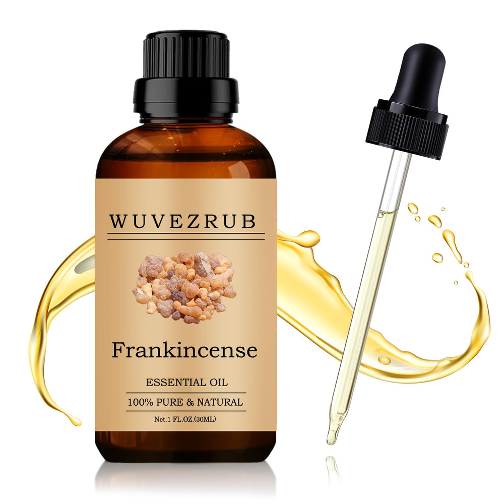 Wuvezrub Frankincense Oil bottle close-up for diffuser use