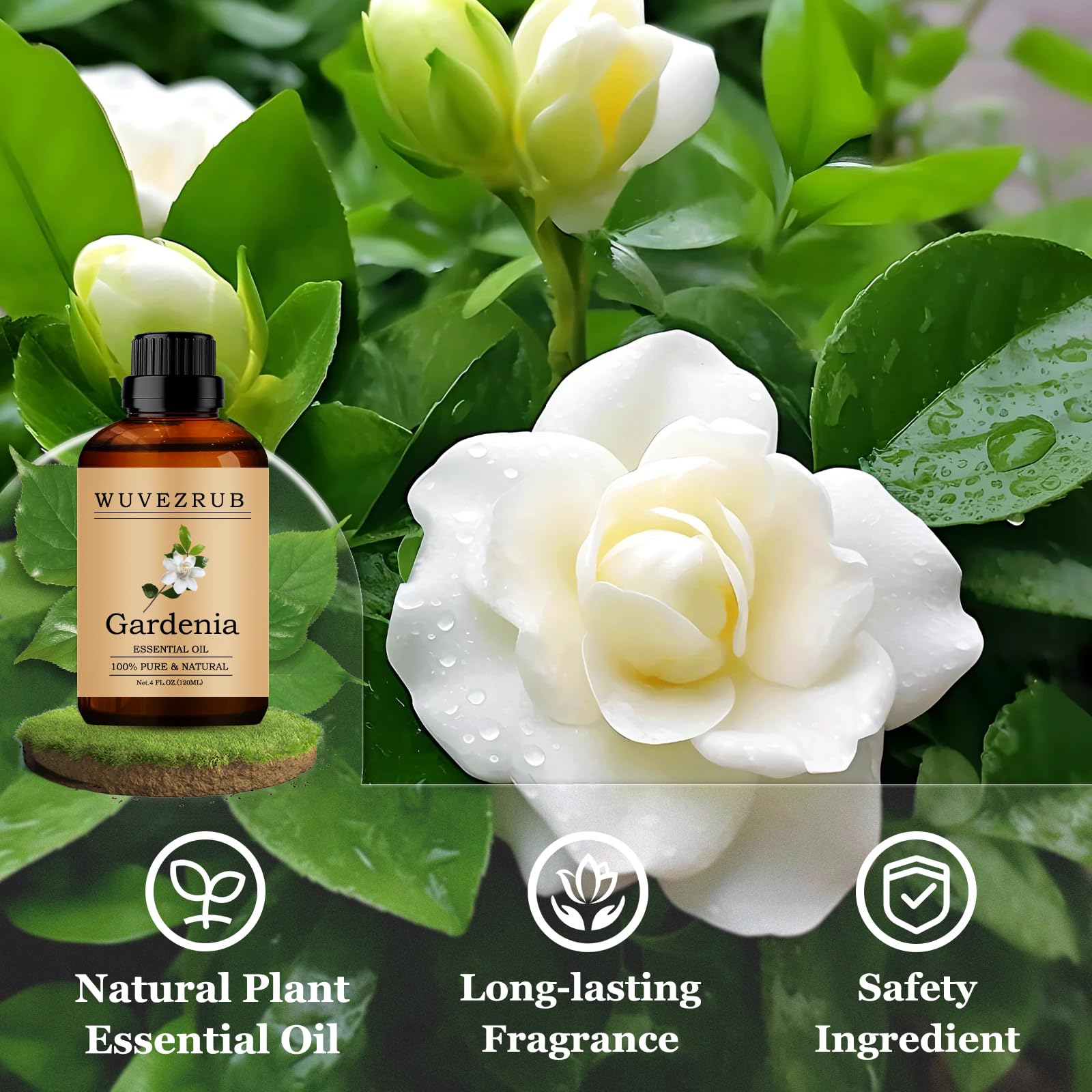 Gardenia oil from Wuvezrub enhances candles with a fresh floral note.