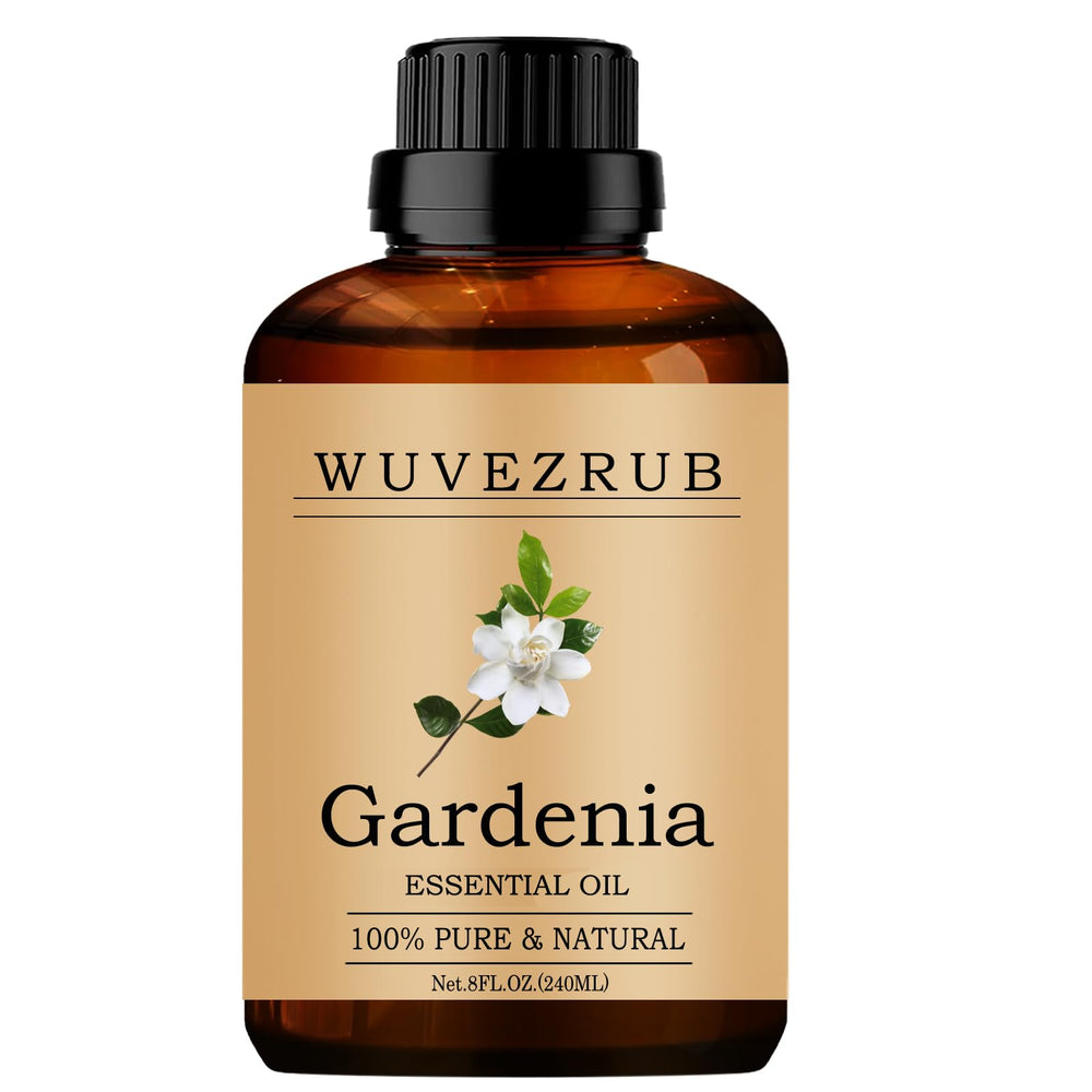 Wuvezrub Gardenia essential oil bottle close-up for diffuser aromatherapy