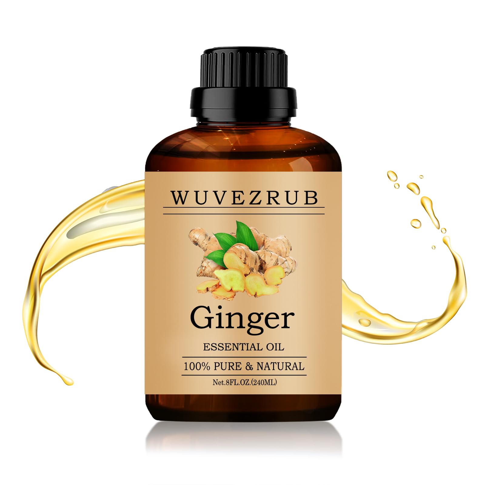 Wuvezrub Ginger Essential Oil bottle with precision dropper for diffusion