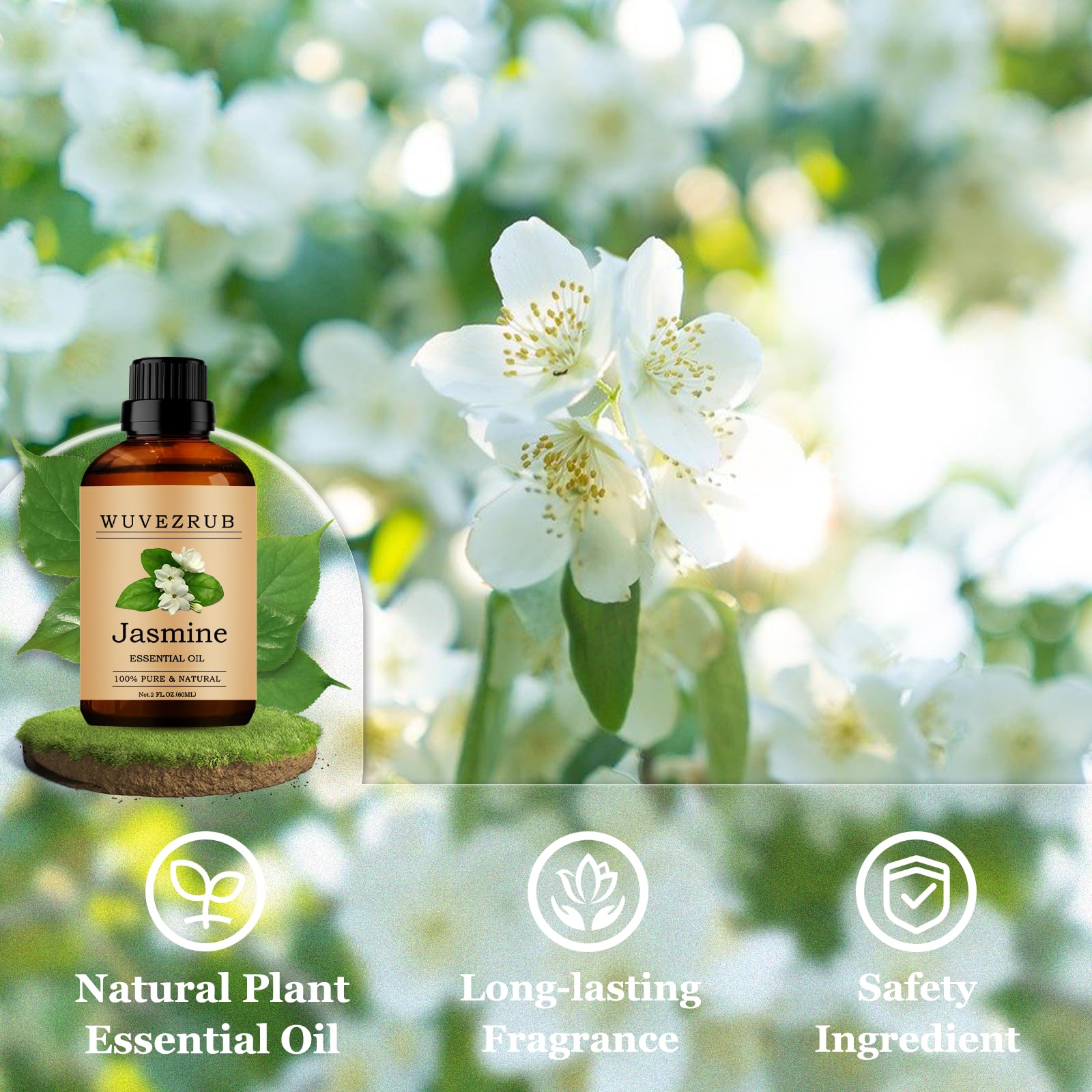 Wuvezrub Jasmine oil drops for DIY fragrance like candles and soaps.