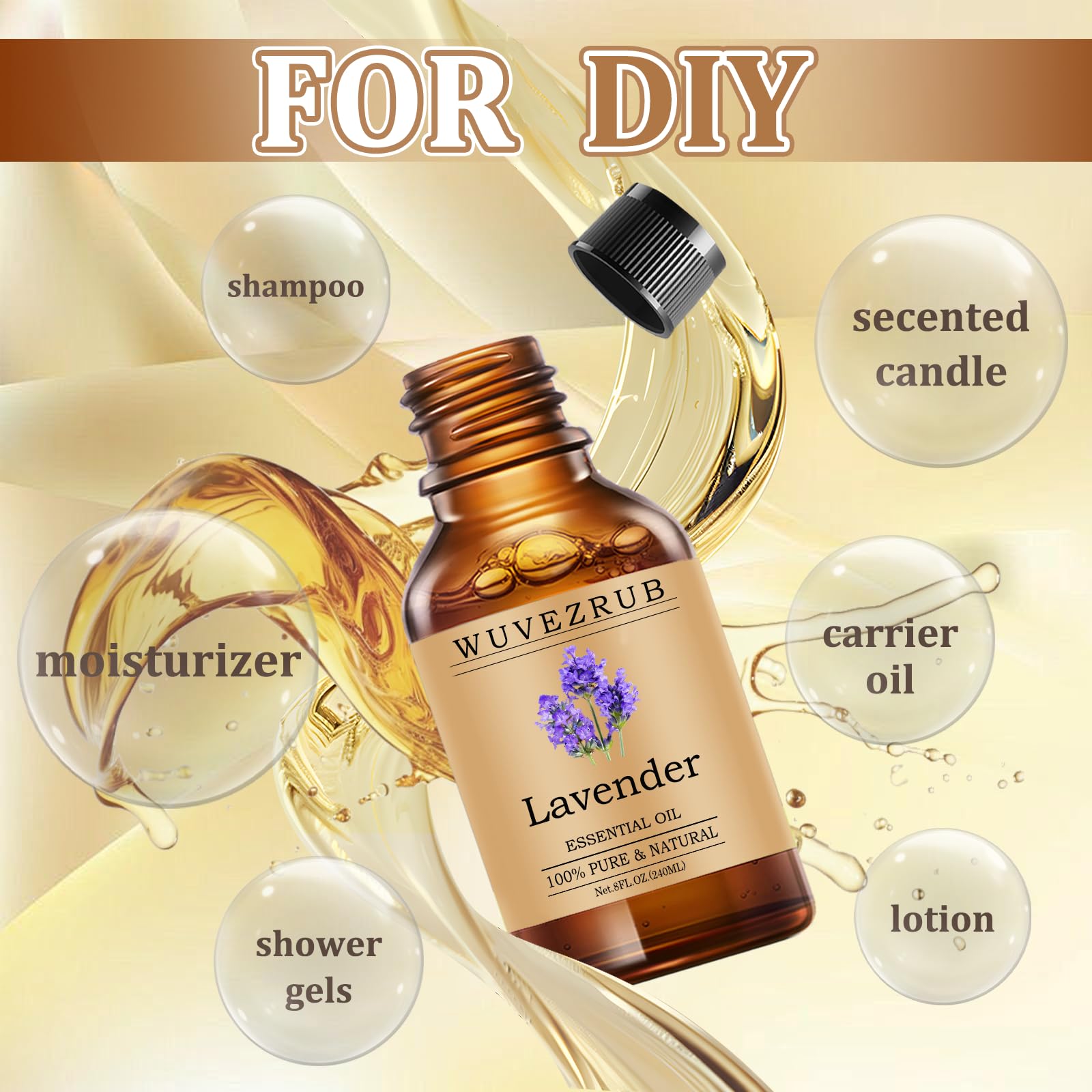 Wuvezrub Lavender Oil diffuser scene with gentle steam and calming scent.