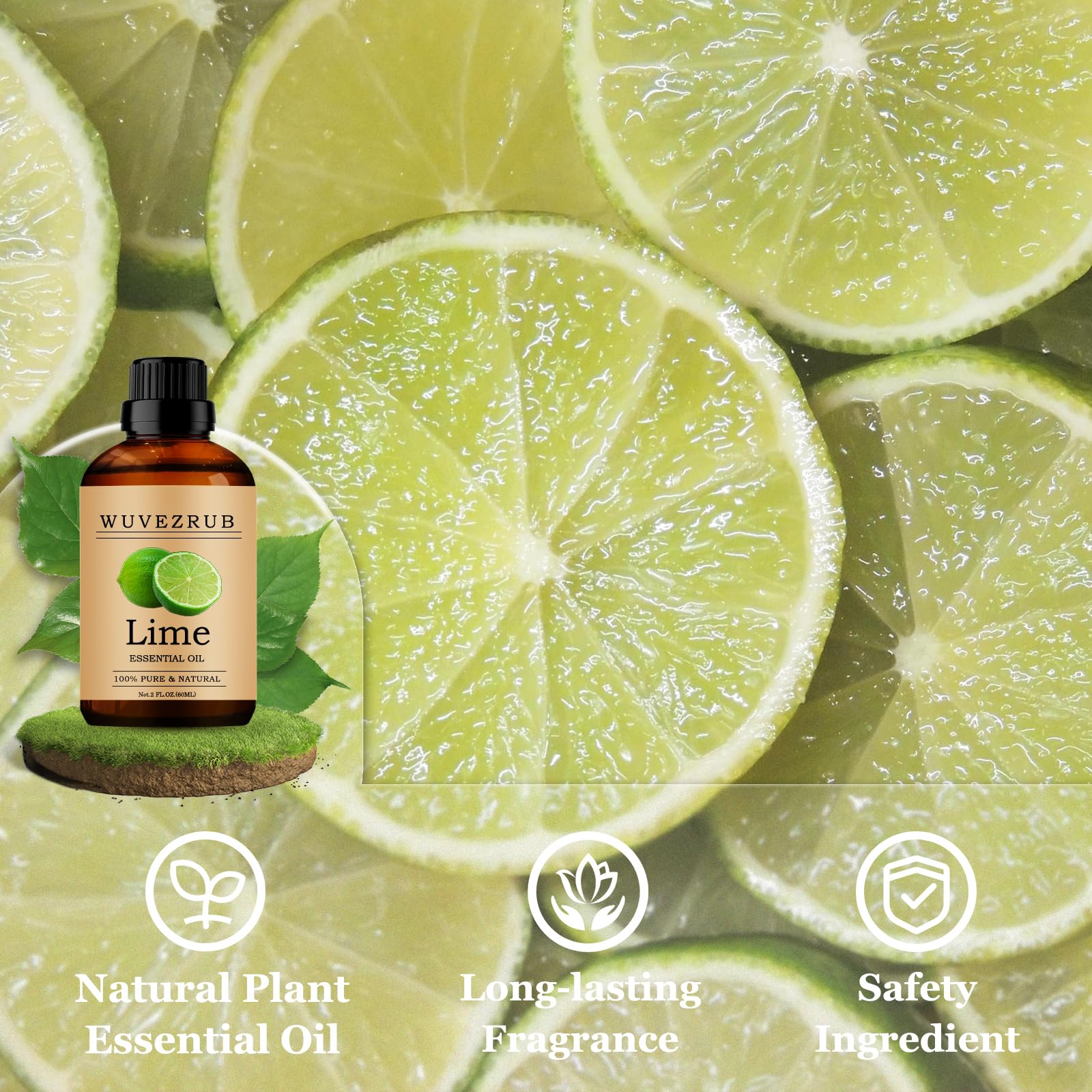 Lime essential oil scent in candle for fresh fragrance