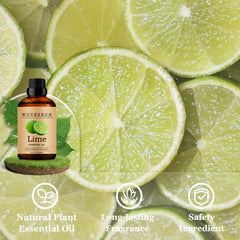 Lime essential oil scent in candle for fresh fragrance