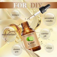 Wuvezrub lime essential oil in diffuser setup for uplifting spaces.