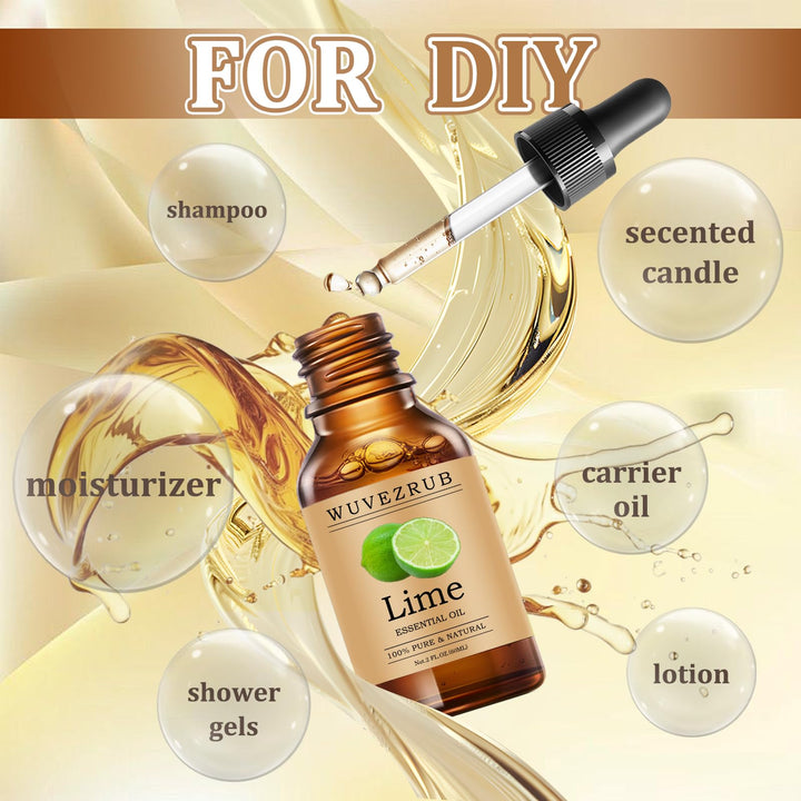 Wuvezrub lime essential oil in diffuser spreading bright citrus aroma