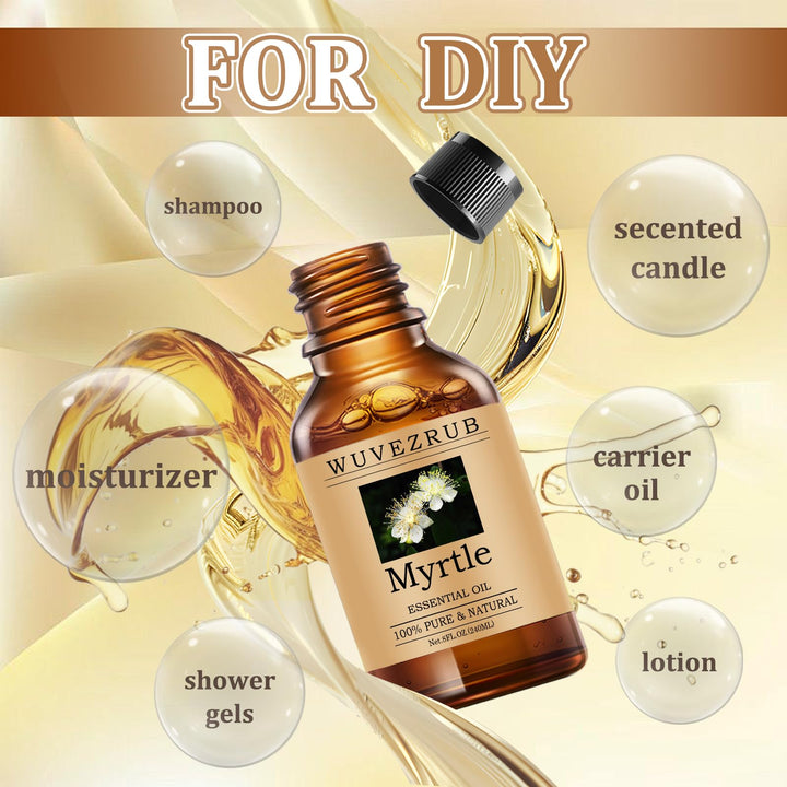 Wuvezrub Myrtle oil diffuser drops to fill spaces with a warm, inviting scent