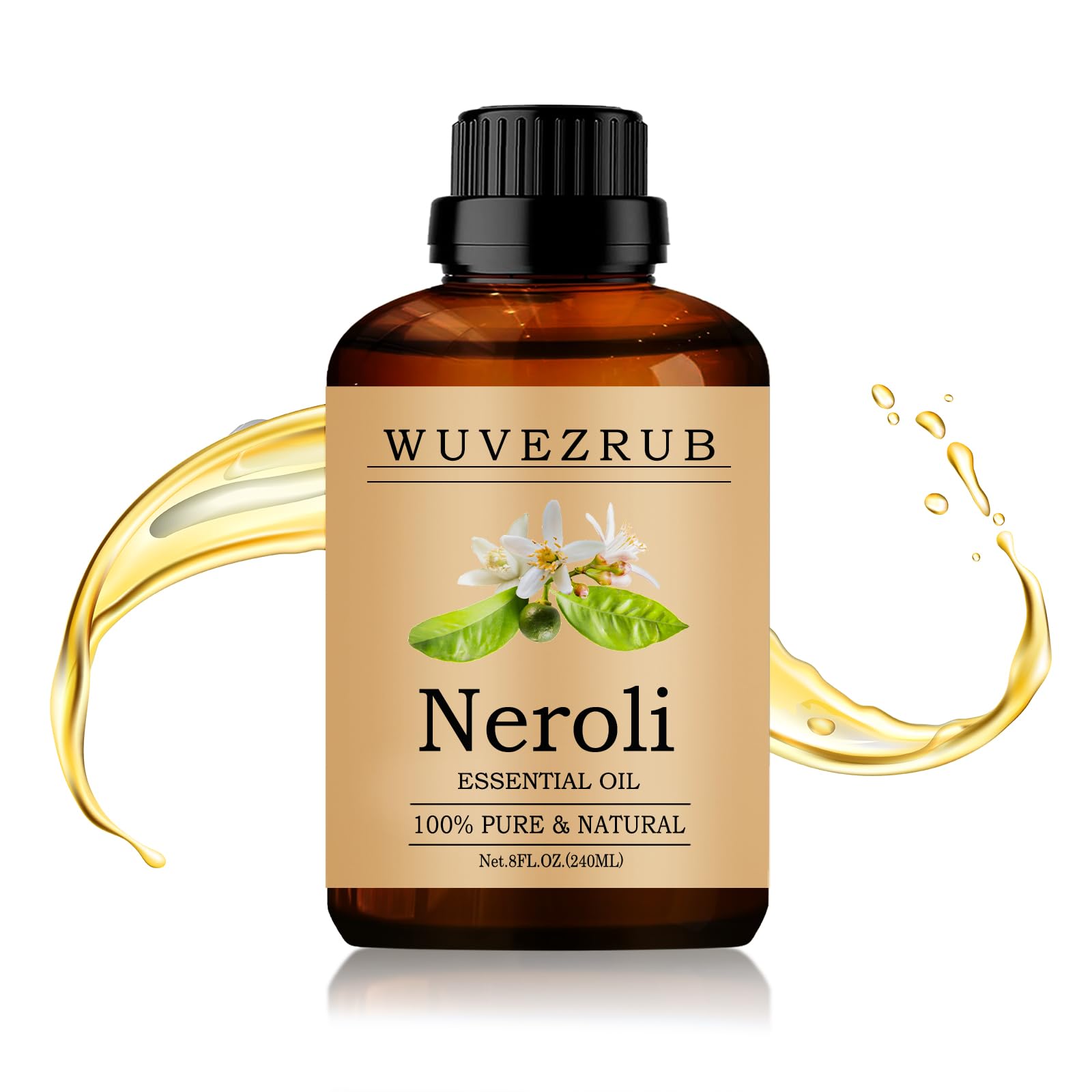 Wuvezrub Neroli oil bottle with precision dropper for accurate dosing.