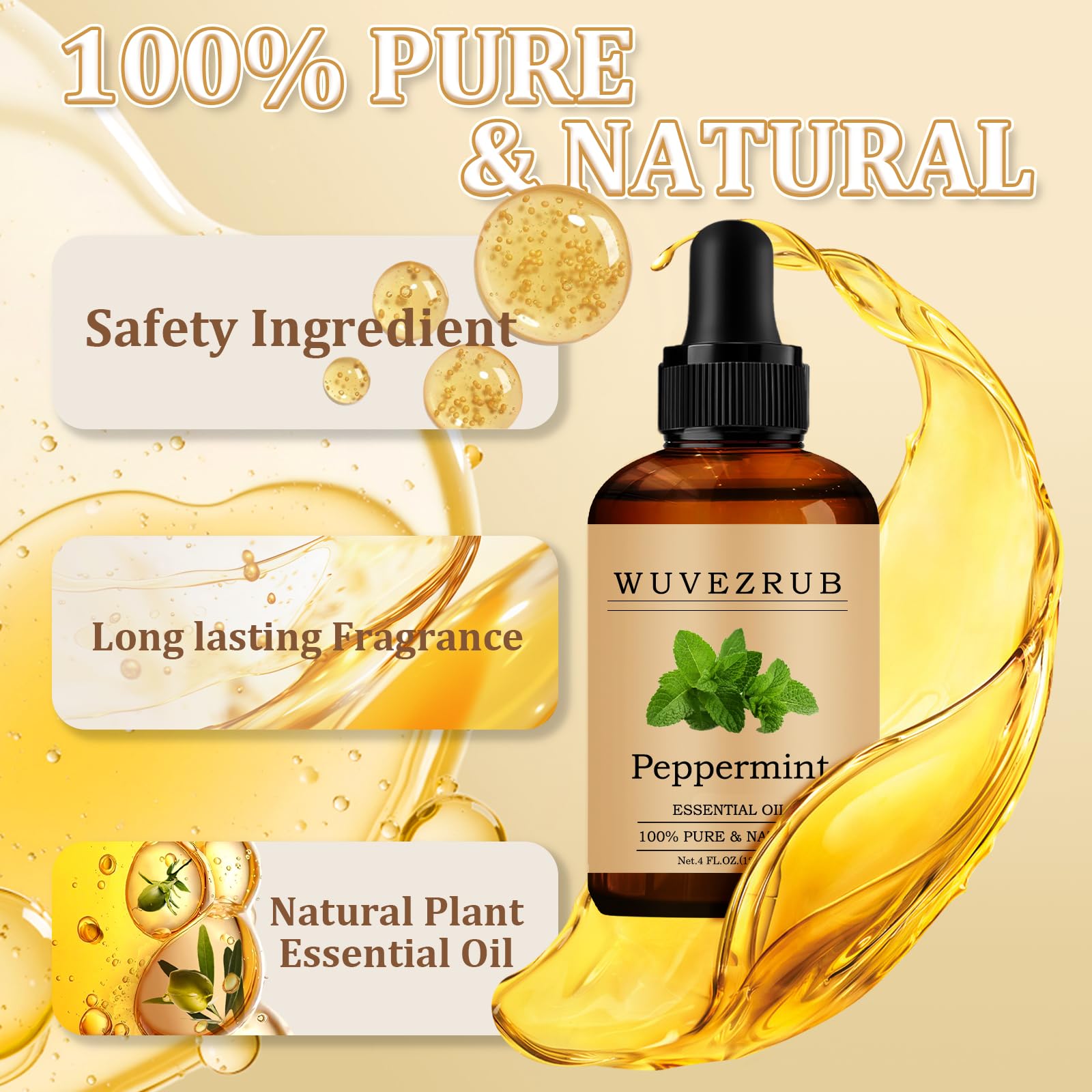 Wuvezrub Peppermint Oil in diffuser setup, creating a refreshing room atmosphere.